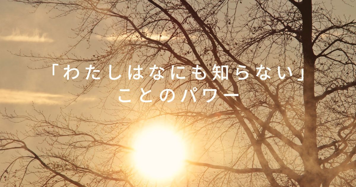 「わたしはなにも知らない」ことのパワー